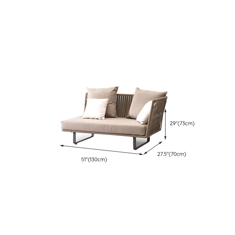 Contemporary Metal Frame Outdoor Sofa Water Resistant Patio Sofa