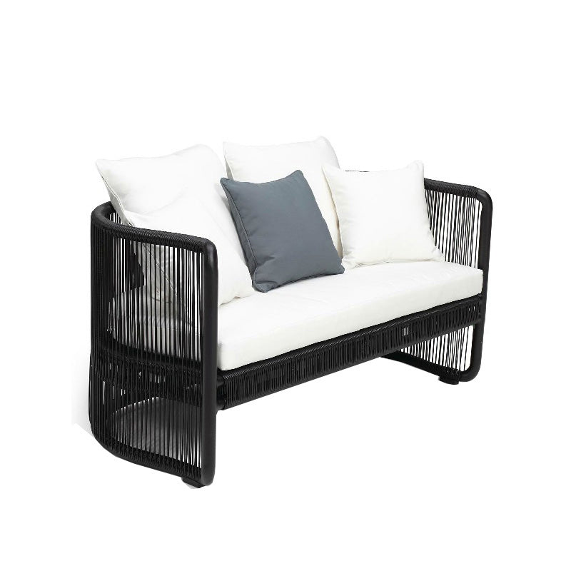 Industrial Style Metal Frame Outdoor Sofa Water Resistant Patio Sofa