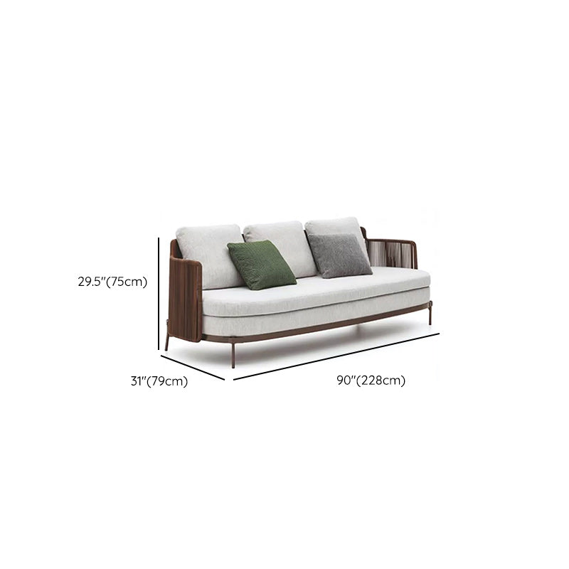 Metal Outdoor Patio Sofa Water Resistant Patio Sofa with Cushion