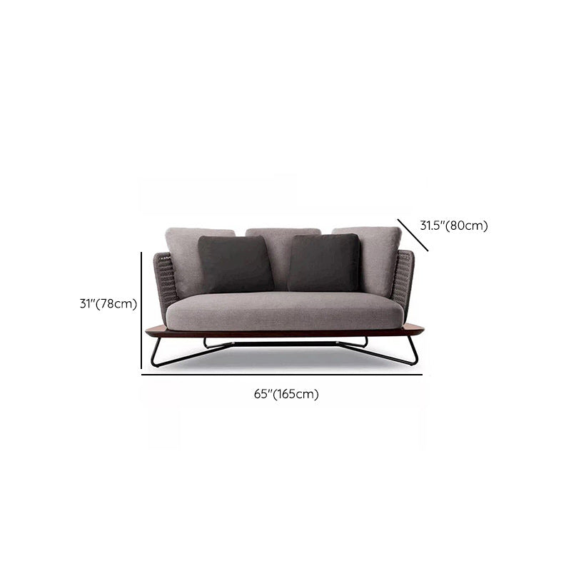 Contemporary Gray Cushion Outdoor Sofa UV Resistant Patio Sofa