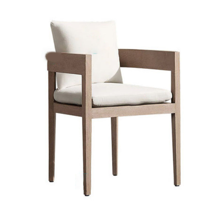 Modern Teak Patio Arm Chair No Distressing Upholstered Dining Armchair