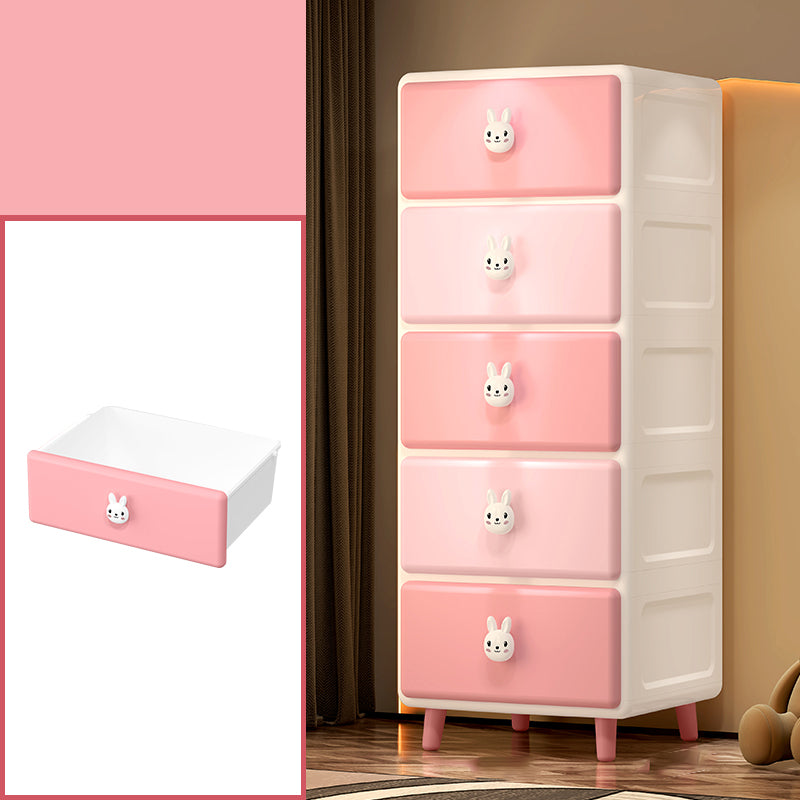 Ultra Modern Vertical Kids Dresser Set Plastic Kids Furniture with Drawers for Bedroom