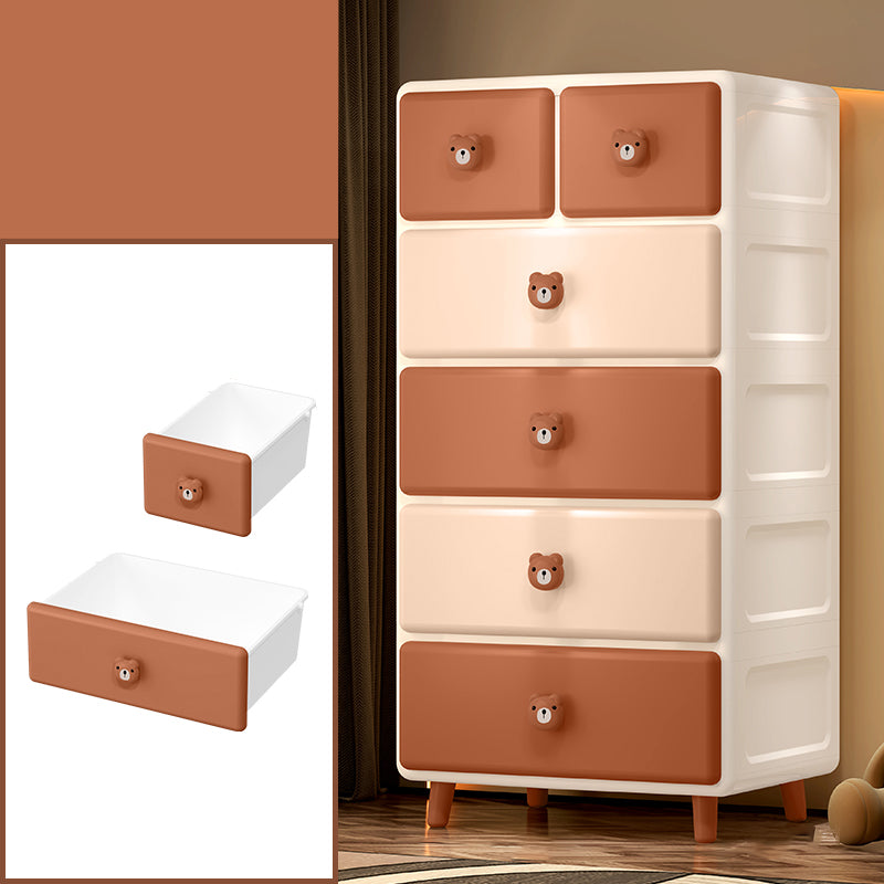 Ultra Modern Vertical Kids Dresser Set Plastic Kids Furniture with Drawers for Bedroom