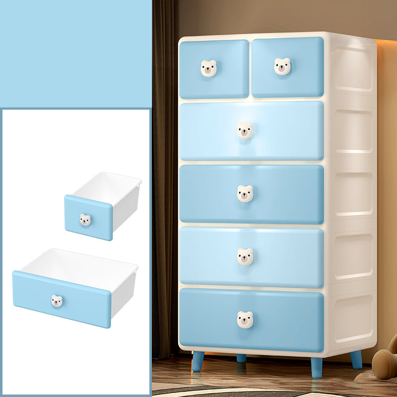 Ultra Modern Vertical Kids Dresser Set Plastic Kids Furniture with Drawers for Bedroom