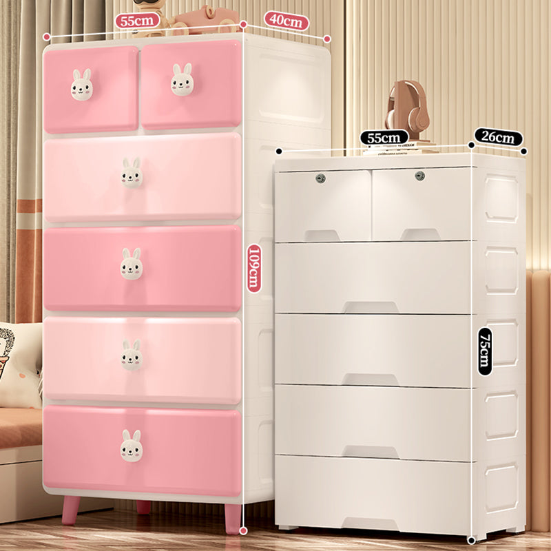 Ultra Modern Vertical Kids Dresser Set Plastic Kids Furniture with Drawers for Bedroom