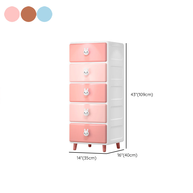 Ultra Modern Vertical Kids Dresser Set Plastic Kids Furniture with Drawers for Bedroom