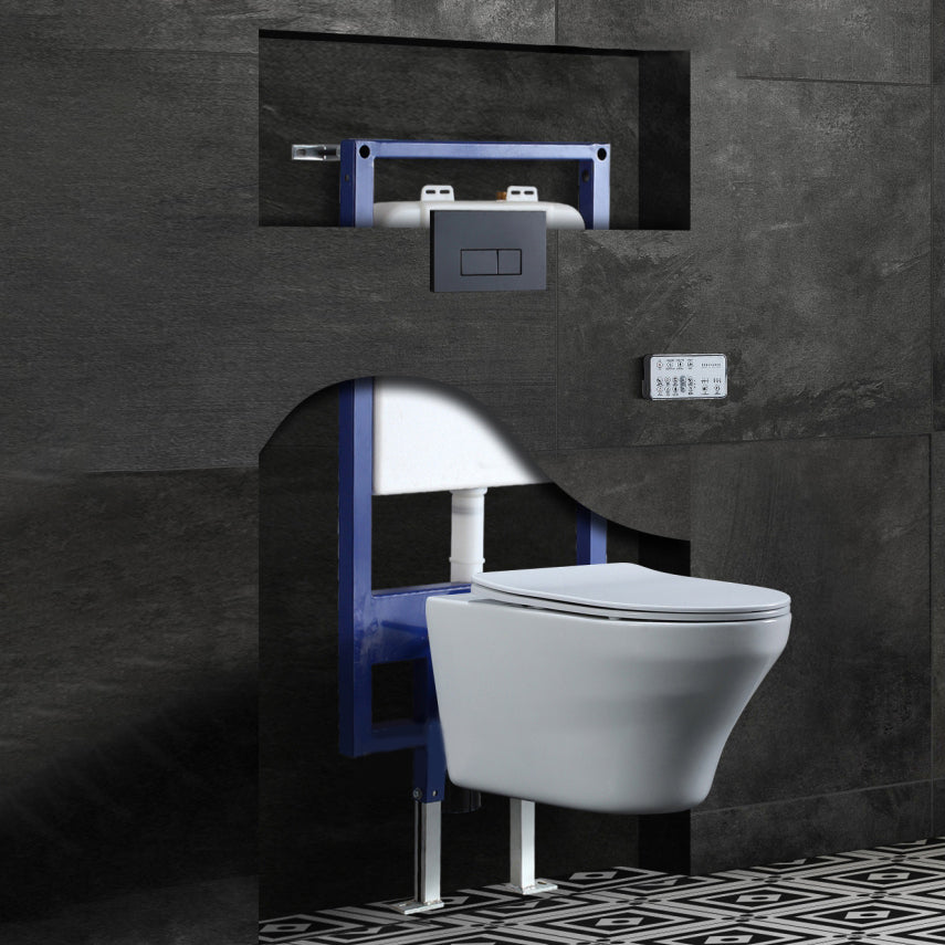 Contemporary All-In-One Flush Toilet Wall Mount Porcelain Toilet