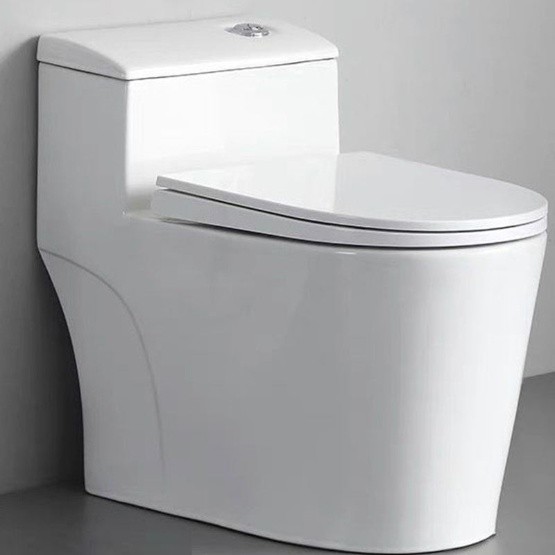 Traditional 1 Piece Flush Toilet Floor Mount Urine Toilet with Seat for Washroom