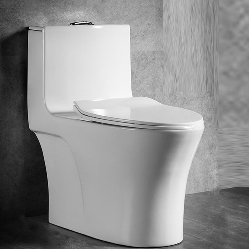 Traditional 1 Piece Flush Toilet Floor Mount Urine Toilet with Seat for Washroom