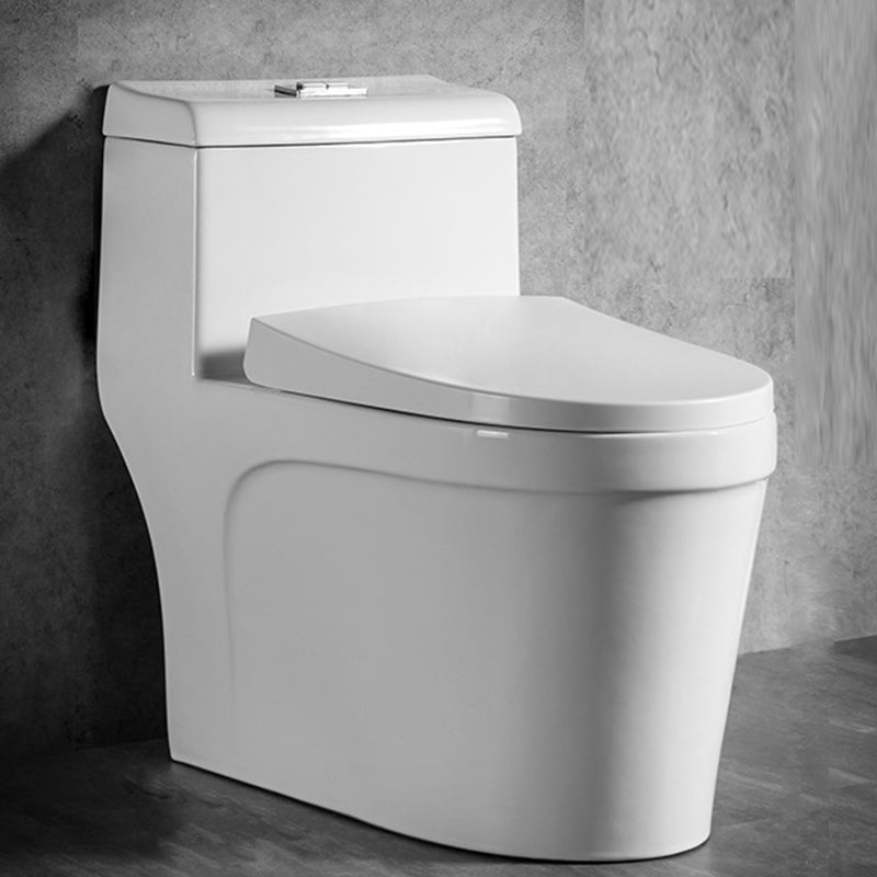 Traditional 1 Piece Flush Toilet Floor Mount Urine Toilet with Seat for Washroom