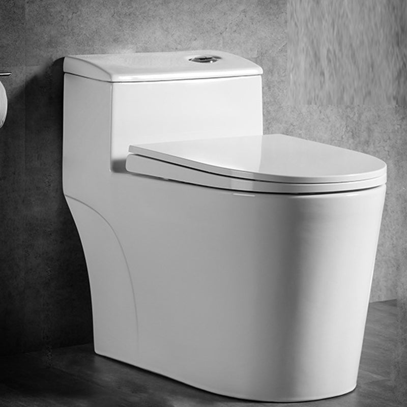 Traditional 1 Piece Flush Toilet Floor Mount Urine Toilet with Seat for Washroom