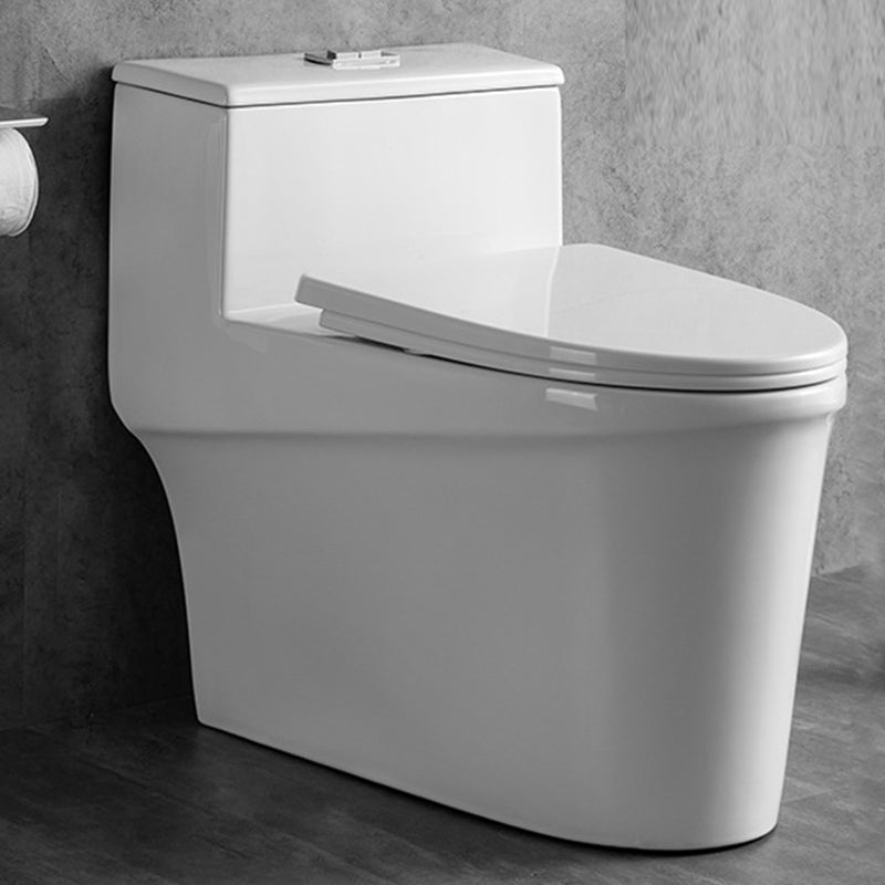 Traditional 1 Piece Flush Toilet Floor Mount Urine Toilet with Seat for Washroom