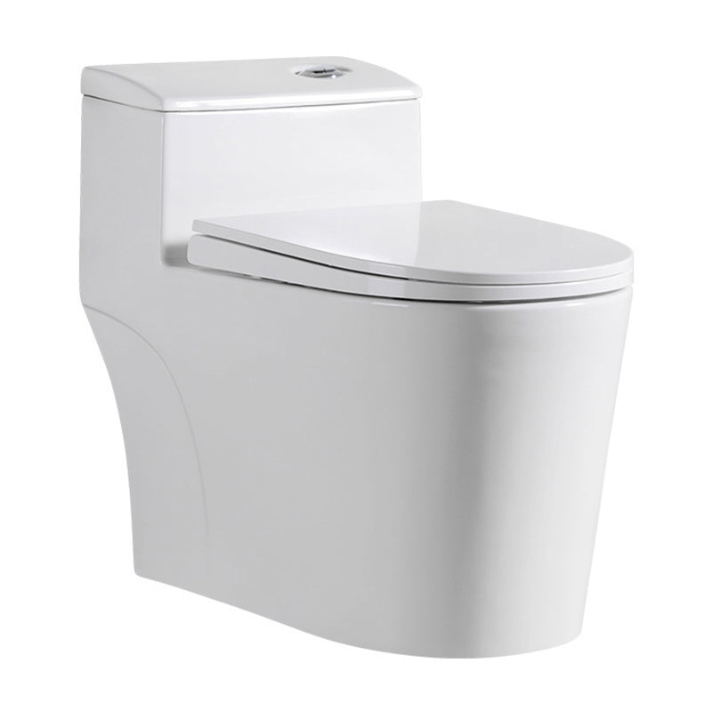 Traditional 1 Piece Flush Toilet Floor Mount Urine Toilet with Seat for Washroom