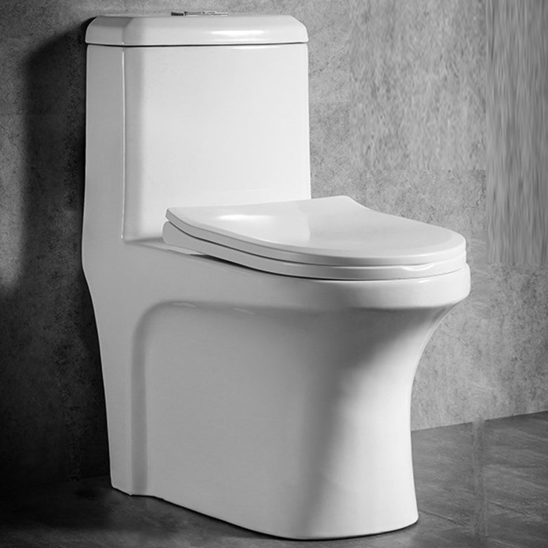 Traditional 1 Piece Flush Toilet Floor Mount Urine Toilet with Seat for Washroom