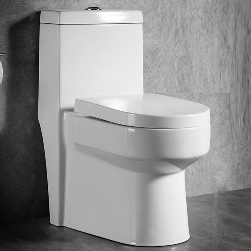 Traditional 1 Piece Flush Toilet Floor Mount Urine Toilet with Seat for Washroom