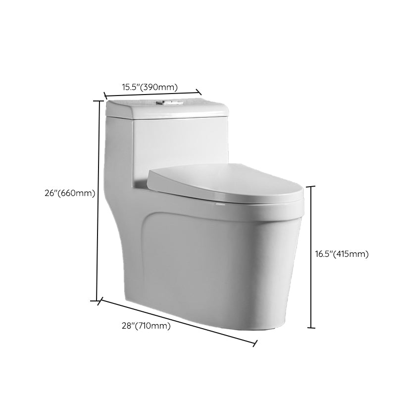 Traditional 1 Piece Flush Toilet Floor Mount Urine Toilet with Seat for Washroom