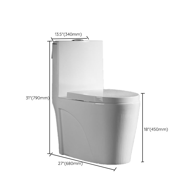 Traditional 1 Piece Flush Toilet Floor Mount Urine Toilet with Seat for Washroom