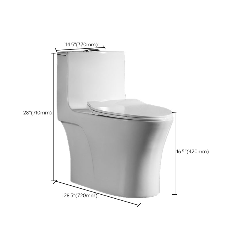 Traditional 1 Piece Flush Toilet Floor Mount Urine Toilet with Seat for Washroom