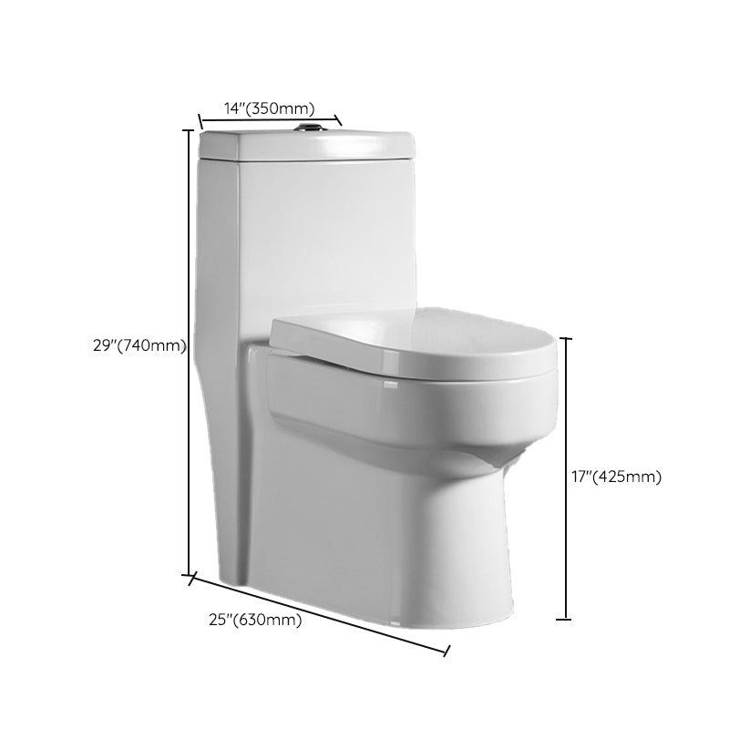 Traditional 1 Piece Flush Toilet Floor Mount Urine Toilet with Seat for Washroom