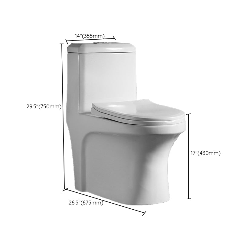 Traditional 1 Piece Flush Toilet Floor Mount Urine Toilet with Seat for Washroom