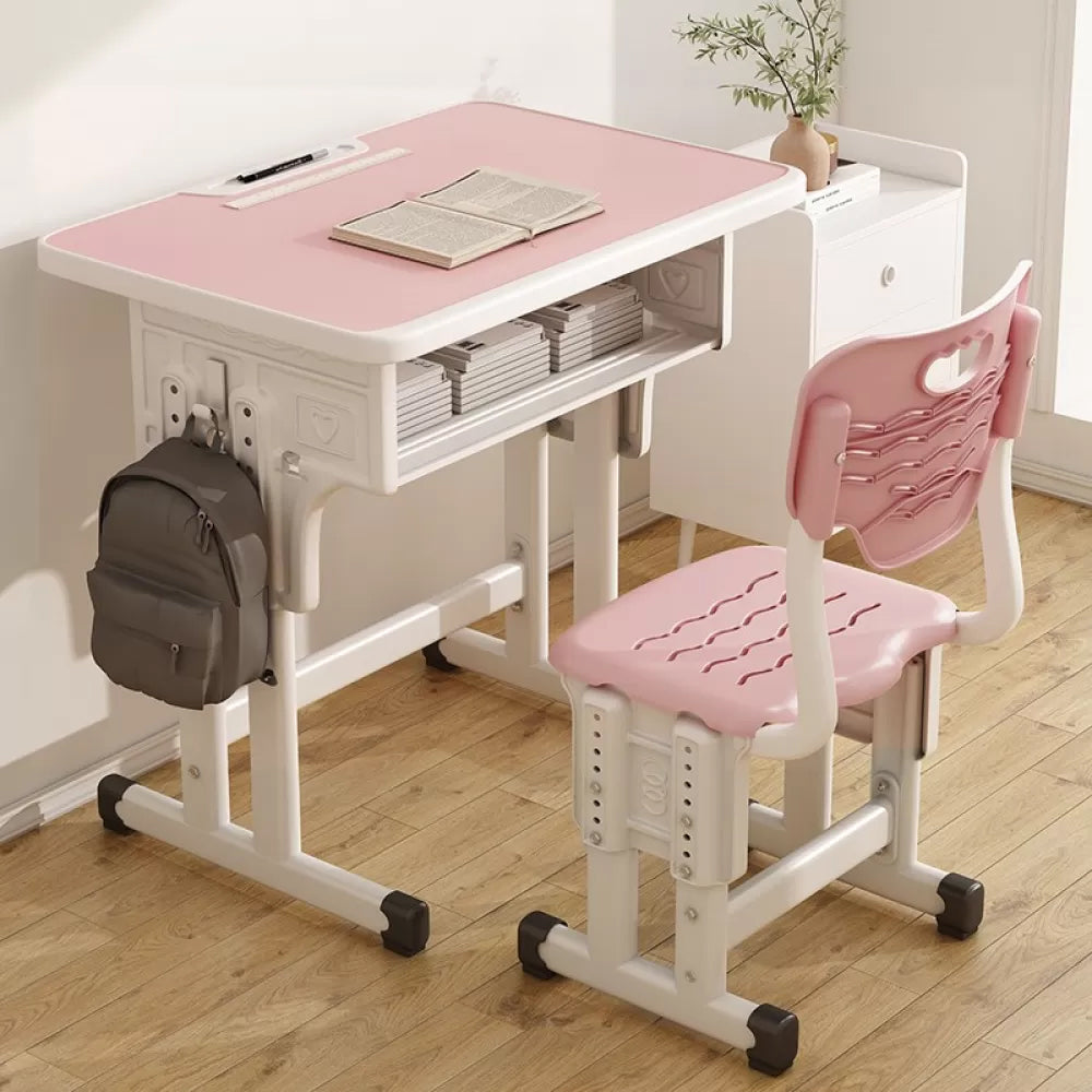 Adjustable School Kids Desk Writing Desk Kids Desk and Chair with Hutch