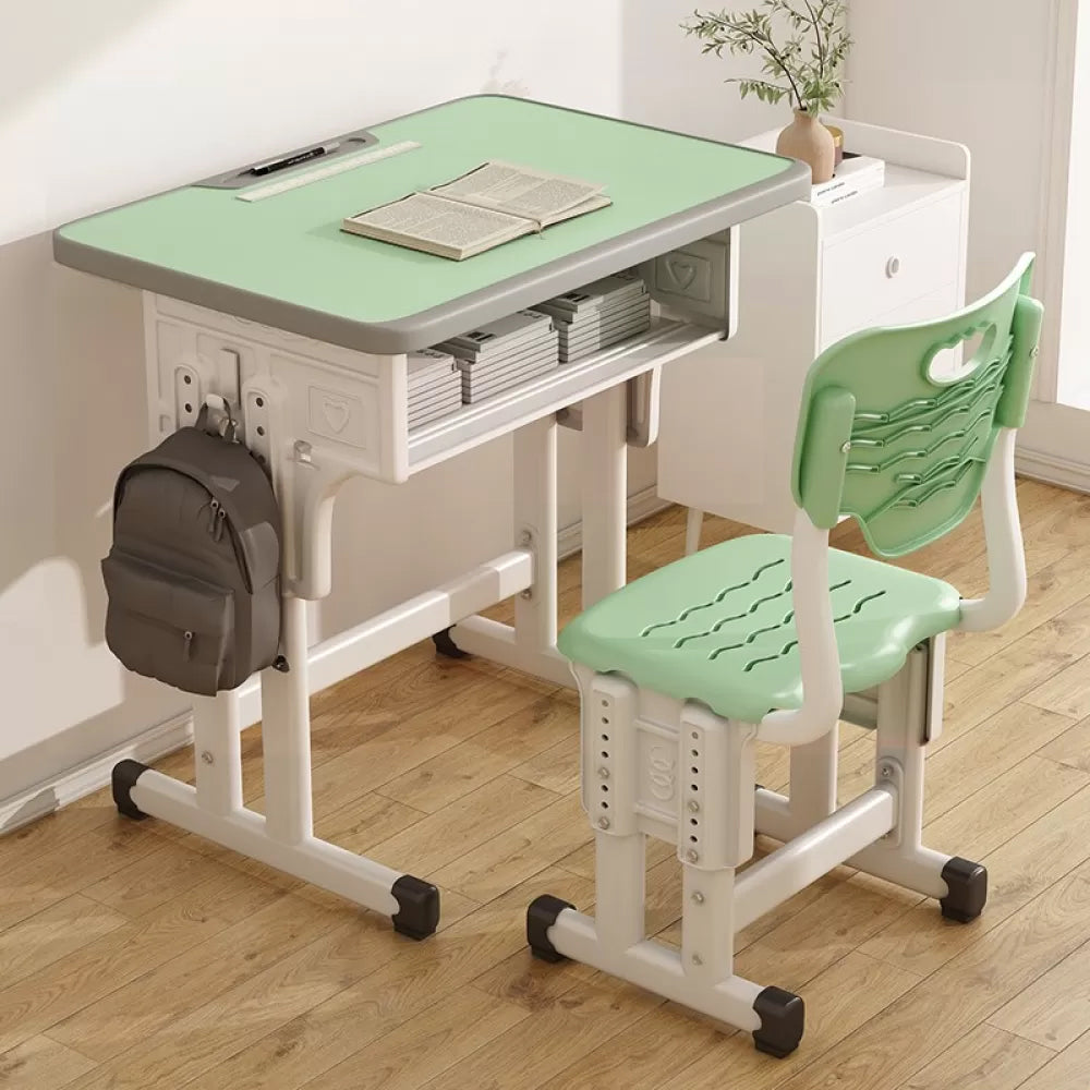 Adjustable School Kids Desk Writing Desk Kids Desk and Chair with Hutch