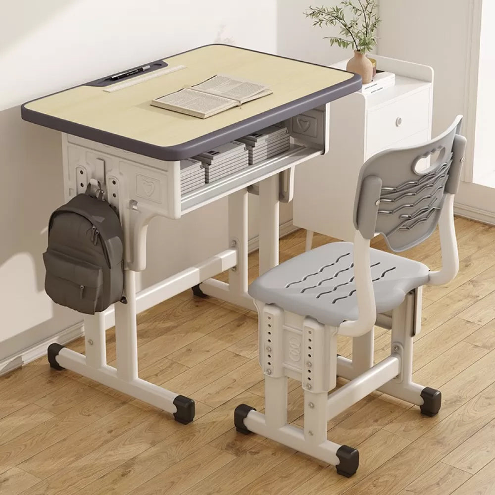 Adjustable School Kids Desk Writing Desk Kids Desk and Chair with Hutch