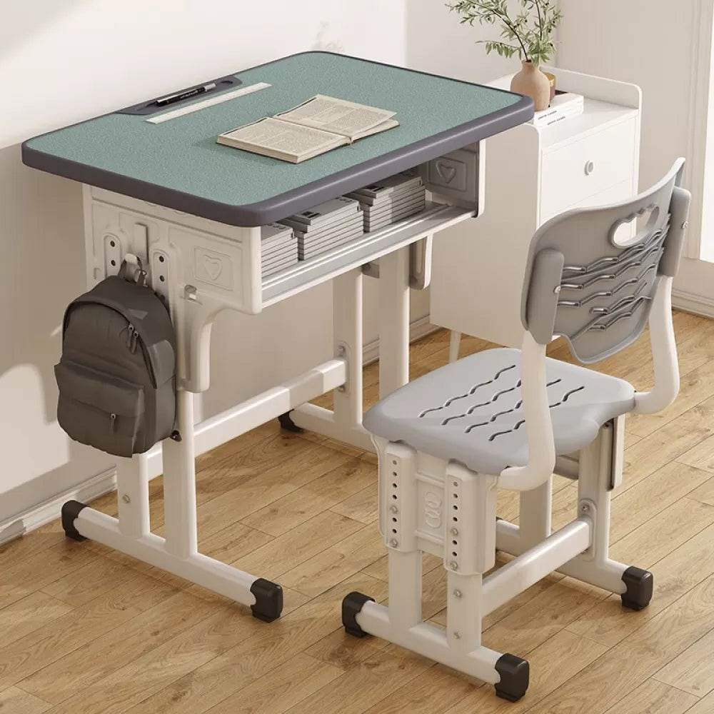 Adjustable School Kids Desk Writing Desk Kids Desk and Chair with Hutch