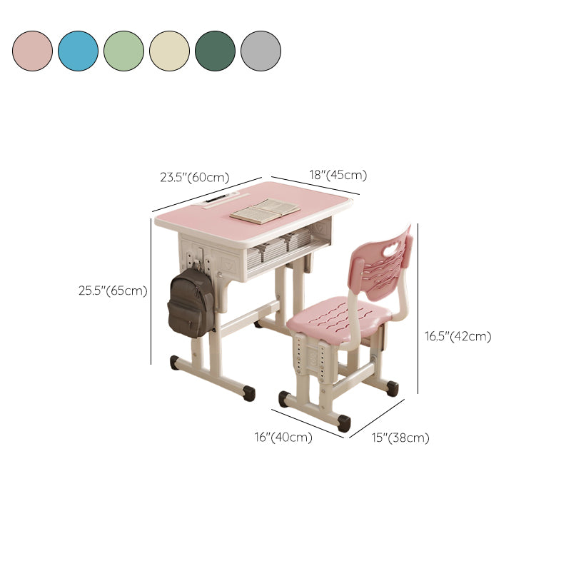 Adjustable School Kids Desk Writing Desk Kids Desk and Chair with Hutch