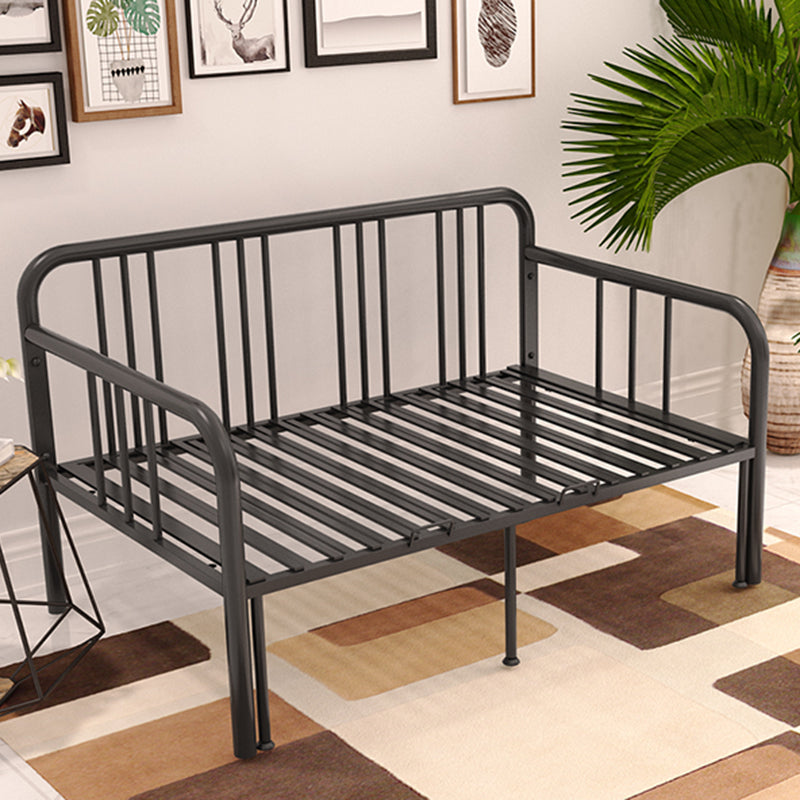 Open Frame Panel Daybed Contemporary Metal Bed with Headboard