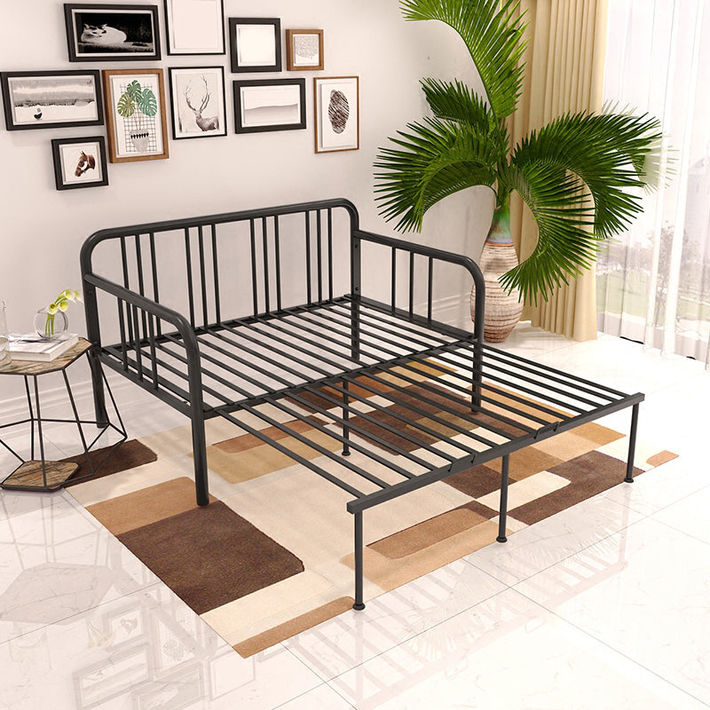 Open Frame Panel Daybed Contemporary Metal Bed with Headboard