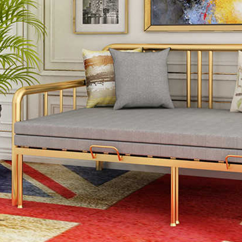 Open Frame Panel Daybed Contemporary Metal Bed with Headboard