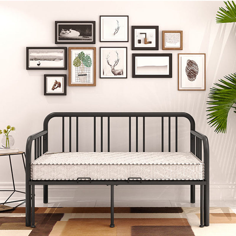 Open Frame Panel Daybed Contemporary Metal Bed with Headboard