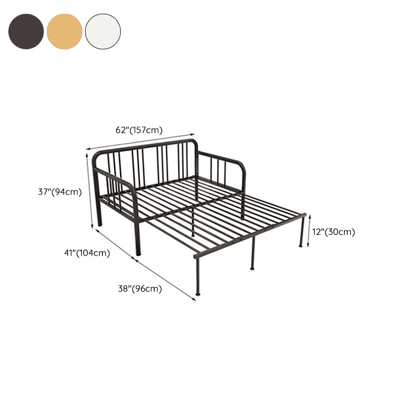 Open Frame Panel Daybed Contemporary Metal Bed with Headboard