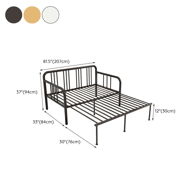 Open Frame Panel Daybed Contemporary Metal Bed with Headboard