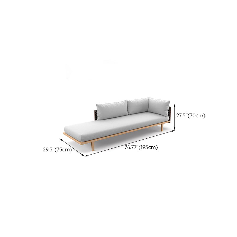 Solid Wood Outdoor Loveseat Water Resistant Outdoor Patio Sofa with Cushions