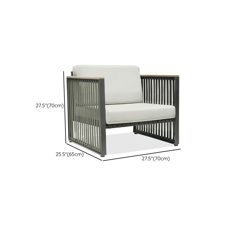 Contemporary Symmetrical White Cushion Outdoor Patio Sofa/Patio Daybed