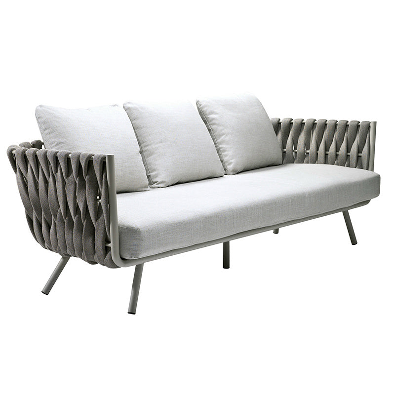 Contemporary Cushion Metal Frame Outdoor Sofa Water Resistant Patio Sofa