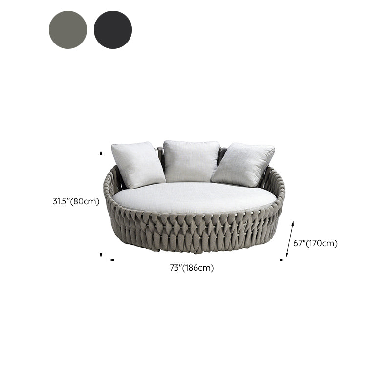 Contemporary Cushion Metal Frame Outdoor Sofa Water Resistant Patio Sofa