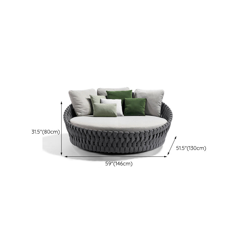 Contemporary Cushion Metal Frame Outdoor Sofa Water Resistant Patio Sofa