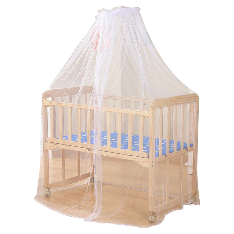 3-in-1 Convertible Crib in Natural Modern Solid Wood Nursery Bed