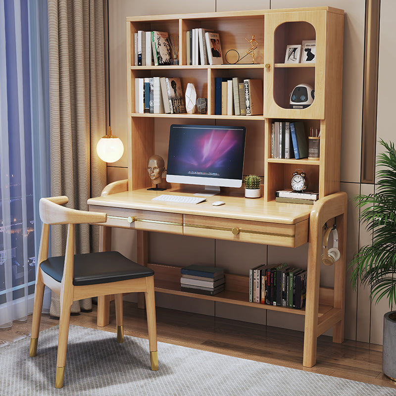 Solid Wood Study Desk Home Multifunctional Lifting with Storage Drawer Writing Desk