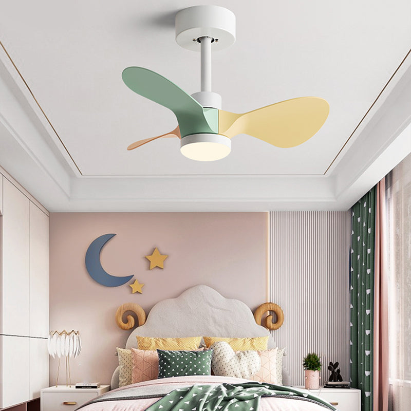 Metal Fan Shape Ceiling Fan Kid Style Single-Light Ceiling Fans Fixtures