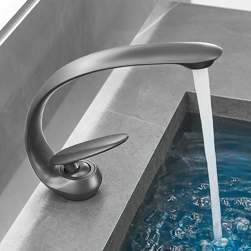 Waterfall Spout Widespread Lavatory Faucet Modern Metal Widespread Sink Faucet