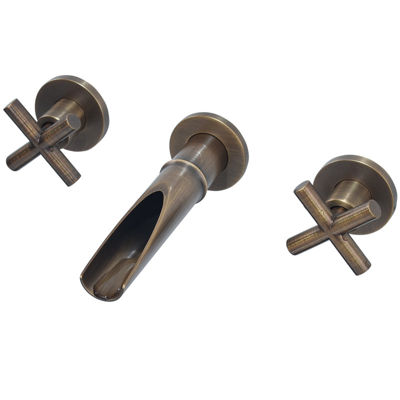 Traditioal Brass Roman Tub Faucet with 2 Cross Handles Tub Faucet