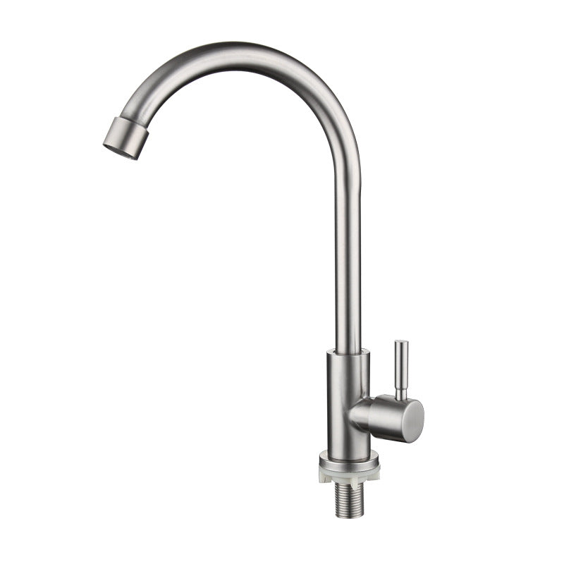 Kitchen Faucet Rod Handle Stainless Cold Controlled Kitchen Faucet