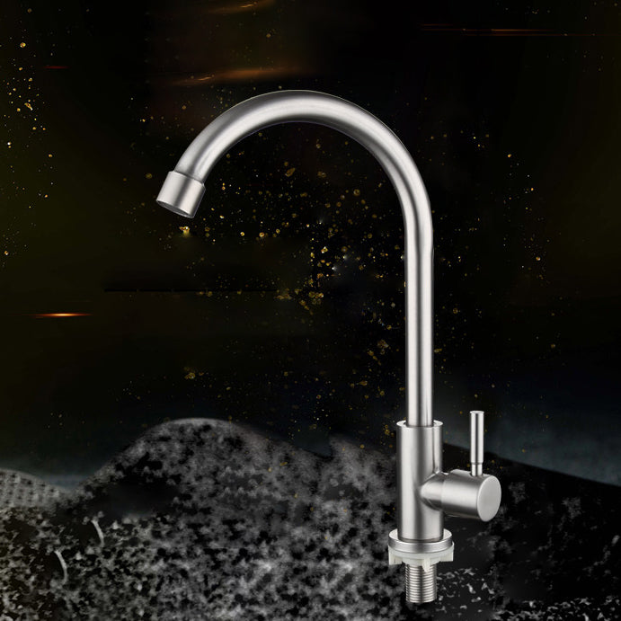 Kitchen Faucet Rod Handle Stainless Cold Controlled Kitchen Faucet