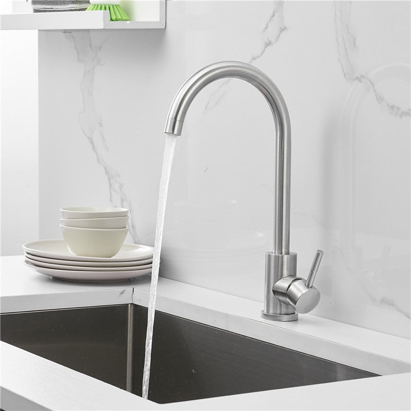 Modern Bridge Kitchen Faucet Stainless Steel High Arch Bar Prep Kitchen Faucet