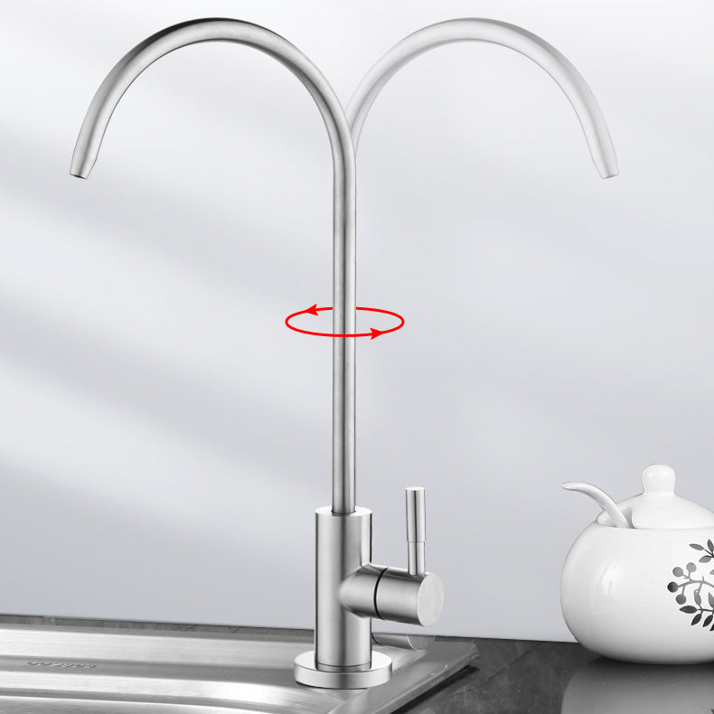 Stainless Steel Kitchen Faucet with Handle Gooseneck Standard Kitchen Faucets