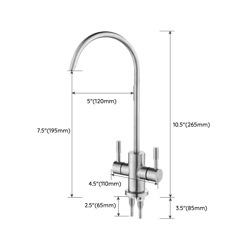 Stainless Steel Kitchen Faucet with Handle Gooseneck Standard Kitchen Faucets